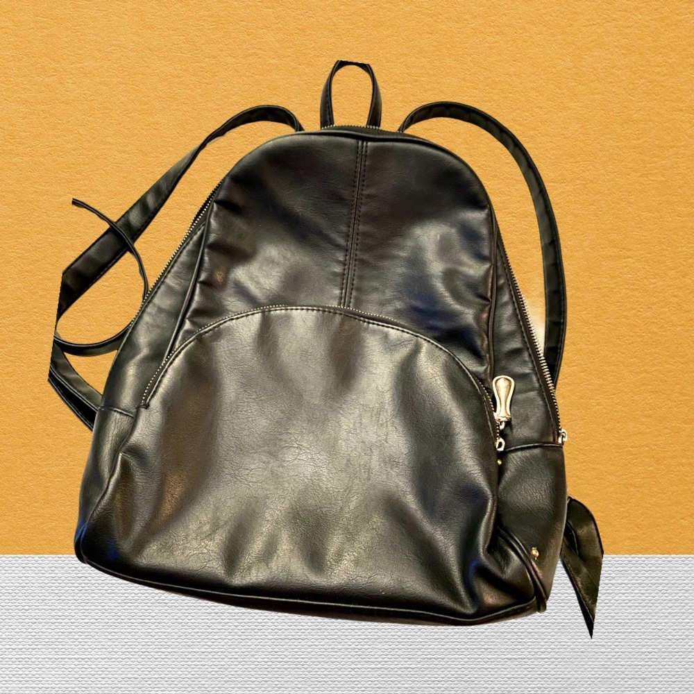 Faux leather backpack